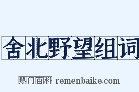 舍北野望组词是什么意思的图片